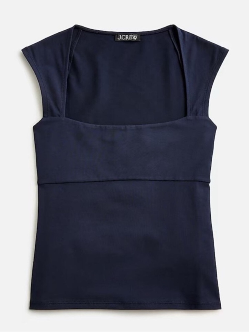 J Crew Squareneck Cap Sleeve Top Navy